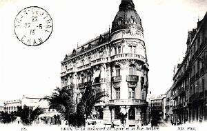 ORAN - BOULEVARD DU LYCEE ET RUE AMPERE - 1915